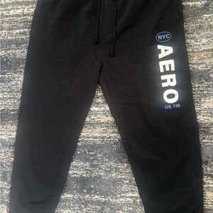 Aeropostale Black Joggers with Blue/White Logo